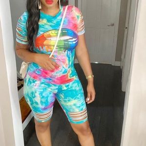 Tie dye two piece outfit